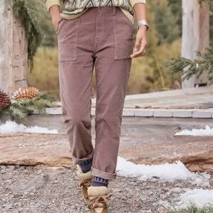 NWT Driftwood Palmer Straight Leg High Rise Corduroy Pants Size 28 Color Rose